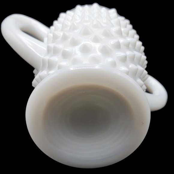 Vintage Fenton Hobnail White Milk Glass 2 pc Creamer & Open Sugar Bowl Set 3.5" - Picture 6 of 8